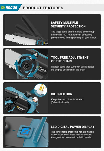 GΣ Bürstenlose Teleskopstange, elektrische Kettensäge, kabellose Hochverschraubungssäge, 2-in-1-Gartenschere für Makita 18 V Akku-Stift