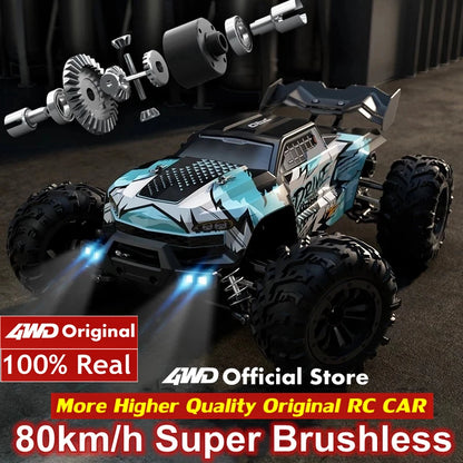 4WD 1:16 80KM/H Super Brushless 50KM/H Brushed RC Car 4x4 Off Road Remote Control High Speed Drift Racing Truck Toy Kids Adults.