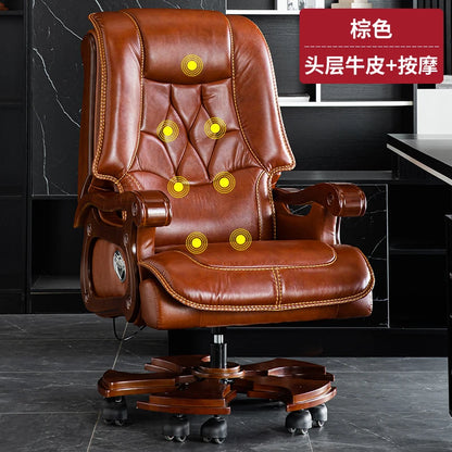 Business Leder Büro Computer Stuhl Liege Verstellbare Rückenlehne Executive Rotierenden Stuhl Massage Computer Büro Möbel