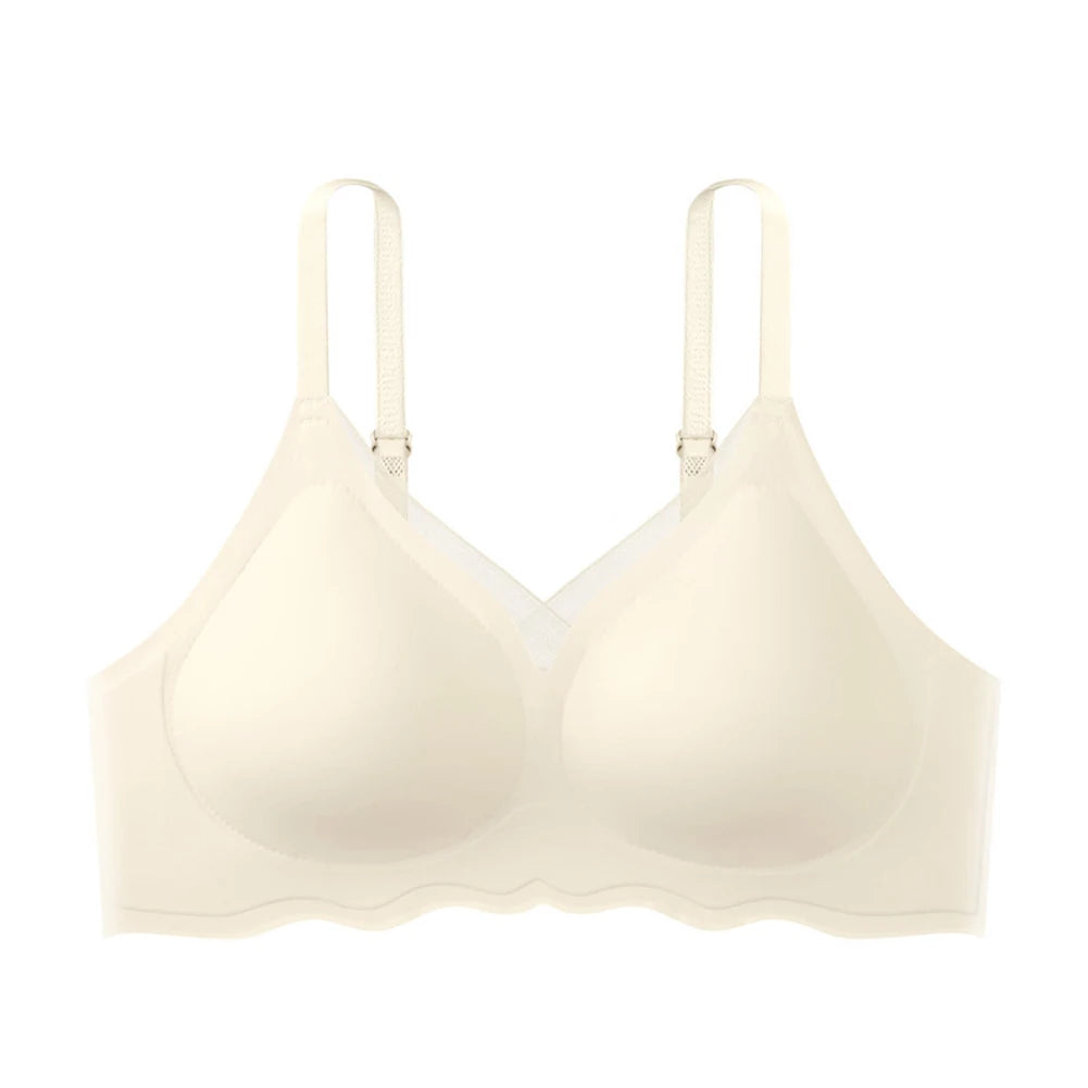 Daily Activities No-wire Bra Beautiful Back Casual Sexy Back Bra Casual Underwear Apricot Solid Pattern All Seasons.