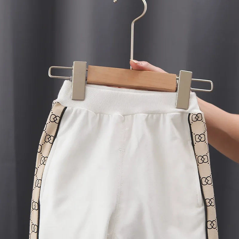 Autumn Spring New Children Fashion Full Printing Clothing Sets Baby Boys Handsome Zipper Jacket+Pants Toddler Tracksuit.