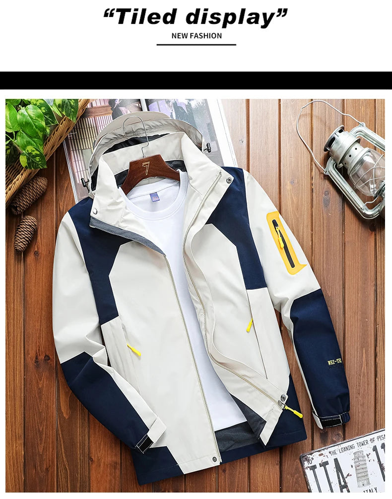 CHRLCK Men's Waterproof Hiking Jacket Women Windproof Windbreaker Breathable Camping Hunting Running Trekking Fishing Coats.