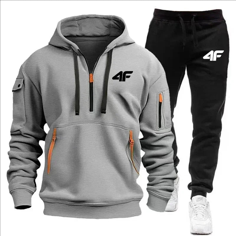 Slow jogging stylish quality sports outfit. Spring/Autumn 2025 new style outdoor fitness fashionable men's pullover + jogging pa.