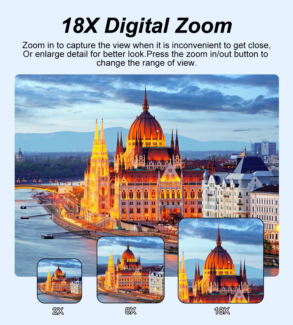 Ouelife 4K Digital Photography Camera 42 Megapixels HD Digital Camera 18X Digital Zoom 3.0'' screen Portable Video Recorder.