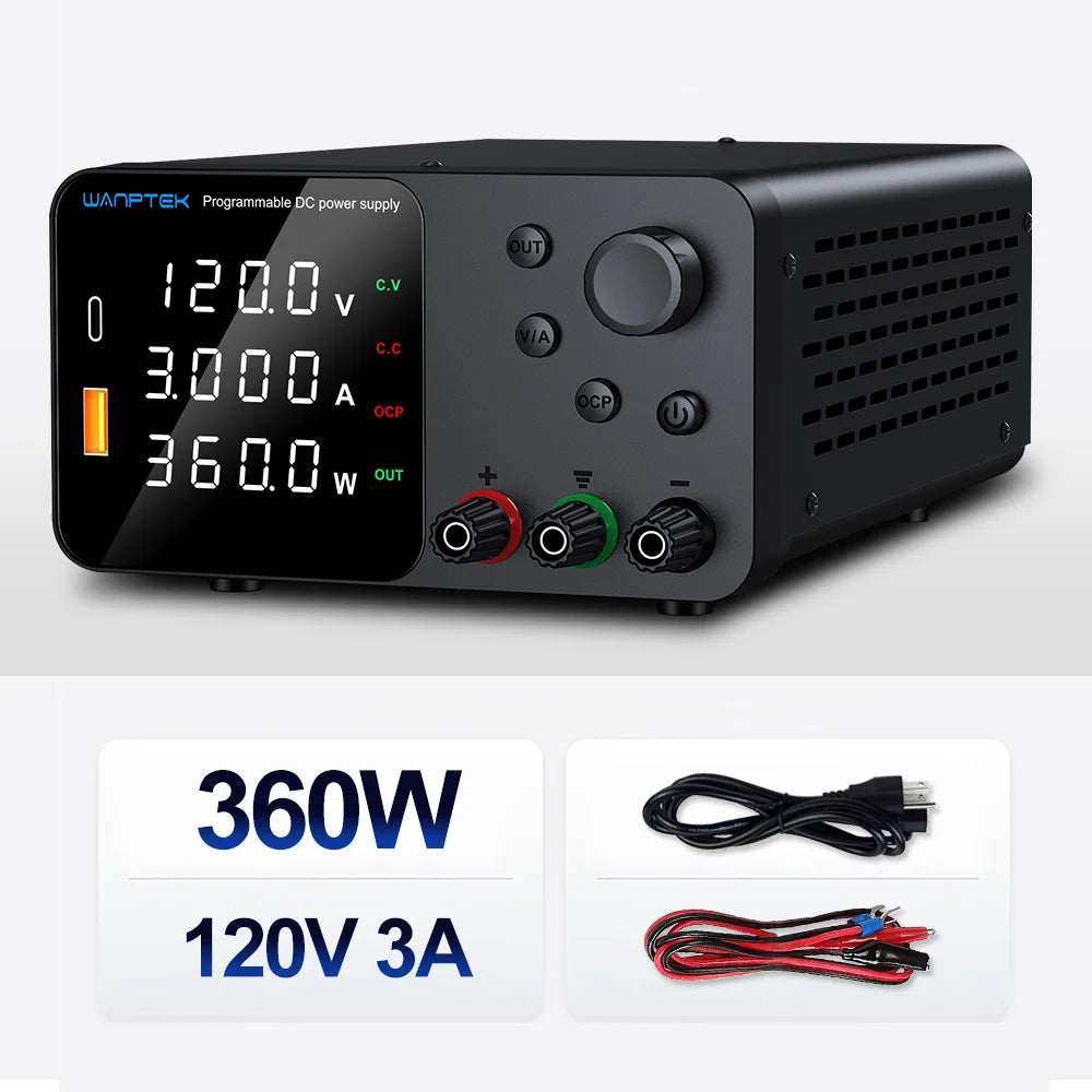Wanptek Laboratory Power Supply Adjustable 30V 5A 30V 10A 60V 5A 120V 3A with Output Short Circuit Alarm DC Power Supply.