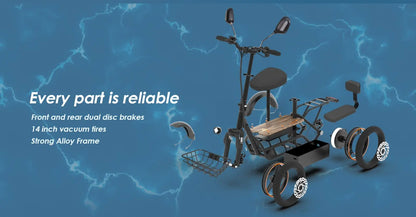 KuKirin C1 Pro Foldable Adult Electric Scooter with Seat E-Scooter 45 km/h Electric Kick Scooter 500W Skateboards Kickboard.