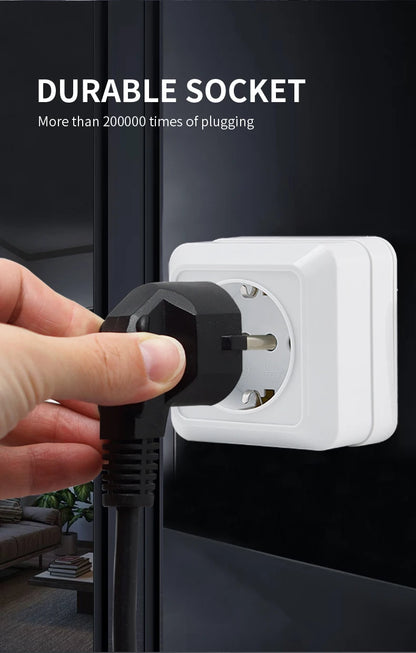 WESA Weiße Wandsteckdose, EU-Standard, Steckdose, Boden, Vintage-Oberfläche, Steckdose, Stecker, flammhemmender Kunststoff.