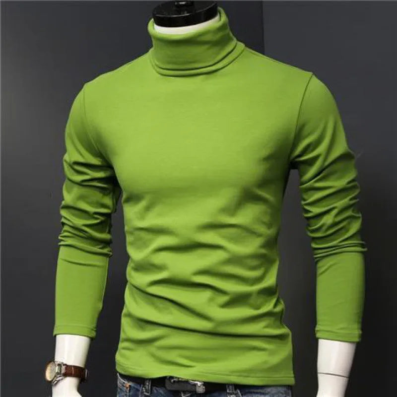 2023 new Sweater Men Solid Color Turtleneck Pullovers Pull Homme Men's cold Blouse Winter Long Sleeve T Shirts