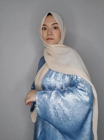 Mode Elegante Dubai Türkische Abaya Kleid Frauen Muslimische Frauen Muslimischen Kimino Kleid Abayas Vorne Offen Strickjacke