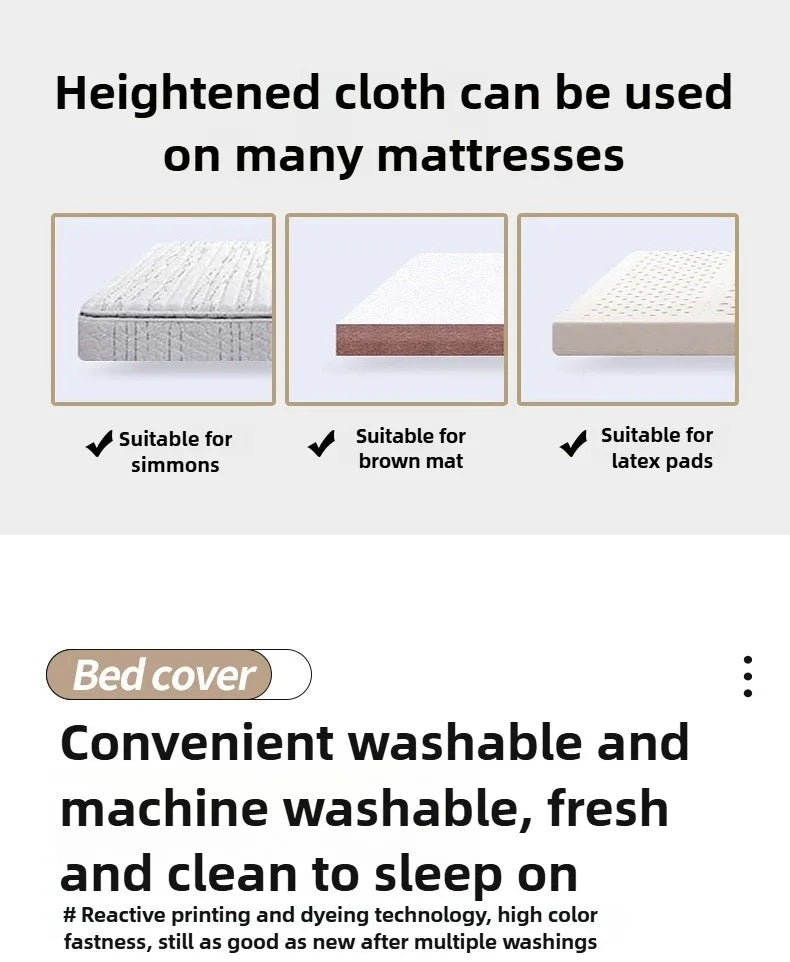 1Pc Fitted Bed Sheet With Elastic Band Solid Color Anti-slip Adjustable Mattress Cover for Single Double (No Pillowcase）