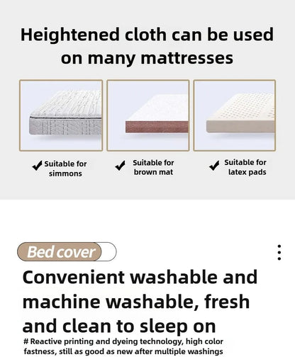 1Pc Fitted Bed Sheet With Elastic Band Solid Color Anti-slip Adjustable Mattress Cover for Single Double (No Pillowcase）