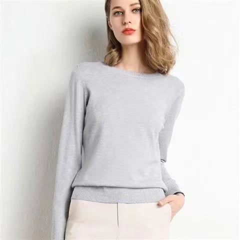 Frauen Pullover Oansatz Herbst Winter Grundlegende Pullover Warme Casual Pulls Jumper Koreanische Lange ärmeln Solide Strickwaren Bodenbildung Shirt