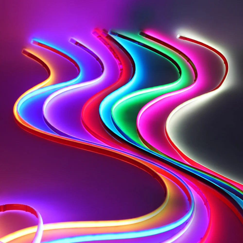 12V 24V COB Led Neon Strip Light Tape Waterproof IP68 320 LEDs Flexible Milk Tube Liner Lighting 10 Colors 0.5m 1m 2m 3m 4m 5m.