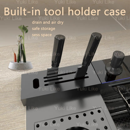 Extra Large Single Bowl Stainless Steel Waterfall Kitchen Sink Digital Display Multifunctional Household Vegetable Washing Sink