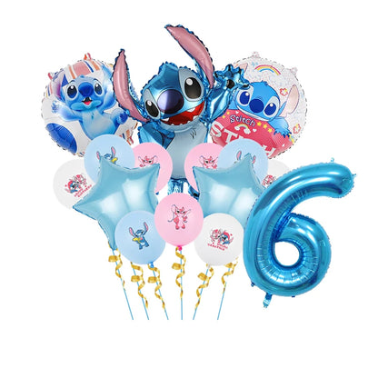 Disney Stitch Luftballons Partyzubehör Kinder Cartoon Lilo Stitch Thema Winkelballon Alles Gute zum Geburtstag Dekoration für Babyparty.