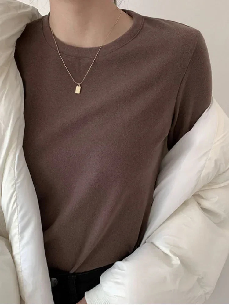 Winter Frauen Pullover T Shirt Frauen Oversize T-Shirt Frau Kleidung Weibliche T Tops Pullover Langarm Rohr Gestrickte T-shirt Top.