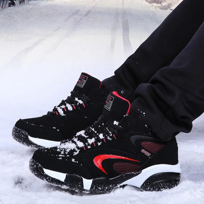 Winter Warm Couple Casual Sneakers Fashion Leather Outdoor Sport Running Tenis Men Non-slip Big Size 48 Trainer Men’s Snow Shoes.