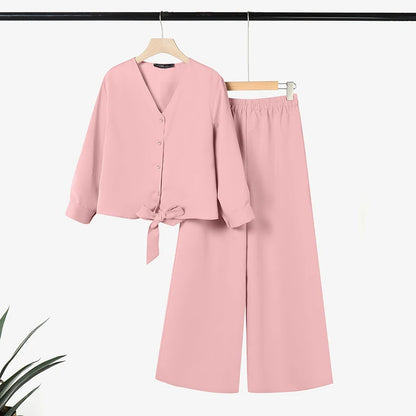 2025 ZANZEA Autumn Outfits 2PCS Women Work Matching Sets Fashion Spring Long Sleeve Blouse Pant Sets Casual Solid OL Tracksuits