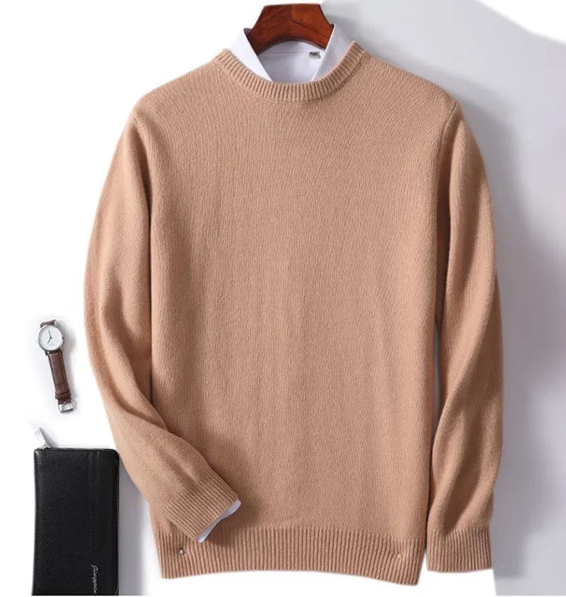 Men Cashmere Sweater O-neck Soft Warm Pullovers Male Loose Knitted Shirt Autumn Winter Korean Casual Jumper Pull Homme 17colors.