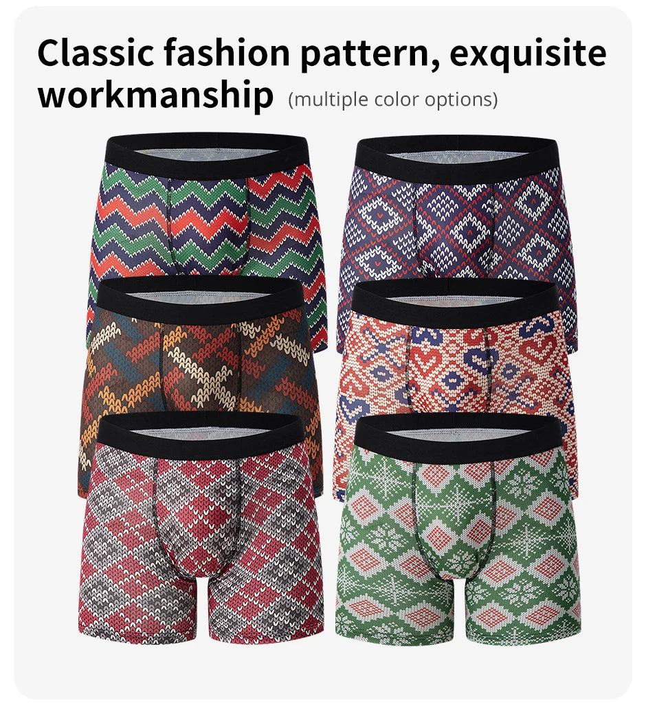 4/6Pcs Herrenmode Druck Lange Unterwäsche Jugendliche Für Erwachsene Multi-größe Bequeme Sport Boyshort Plus größe Fitness Shorts