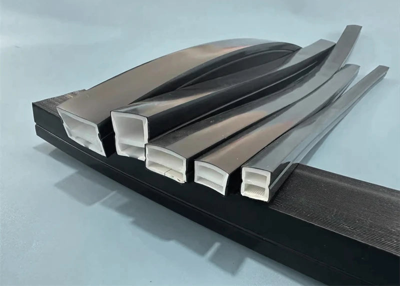 1-5m Black Silicone Tube LED Neon Light DC12V Flexible Recessed Diffuser Channel Waterproof Wall Ceiling Ribbon Rope Strip Light.