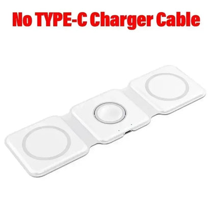 Foldable 3-in-1 Wireless Charger Dock For iPhone 16 15 14 13 12 Pro Max Apple Watch 10/9/8/7/6/5 AirPods Pro Fast Charging Pad