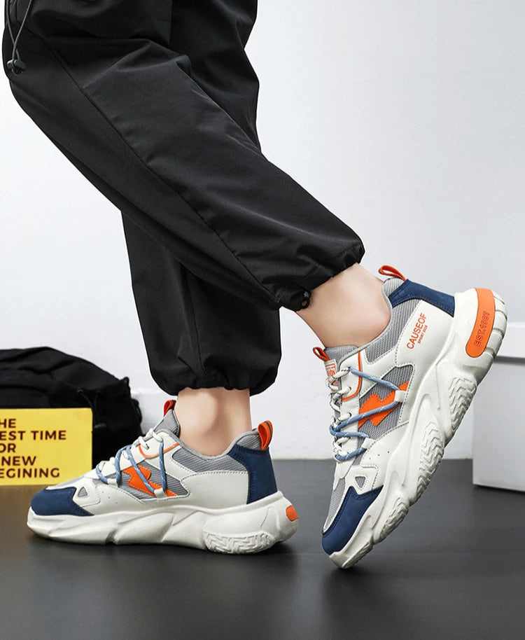 2025 Autumn Men Shoes Fashion Sneakers Height Increasing Casual Chunky Shoes Male Trainers Running Sports Shoes.