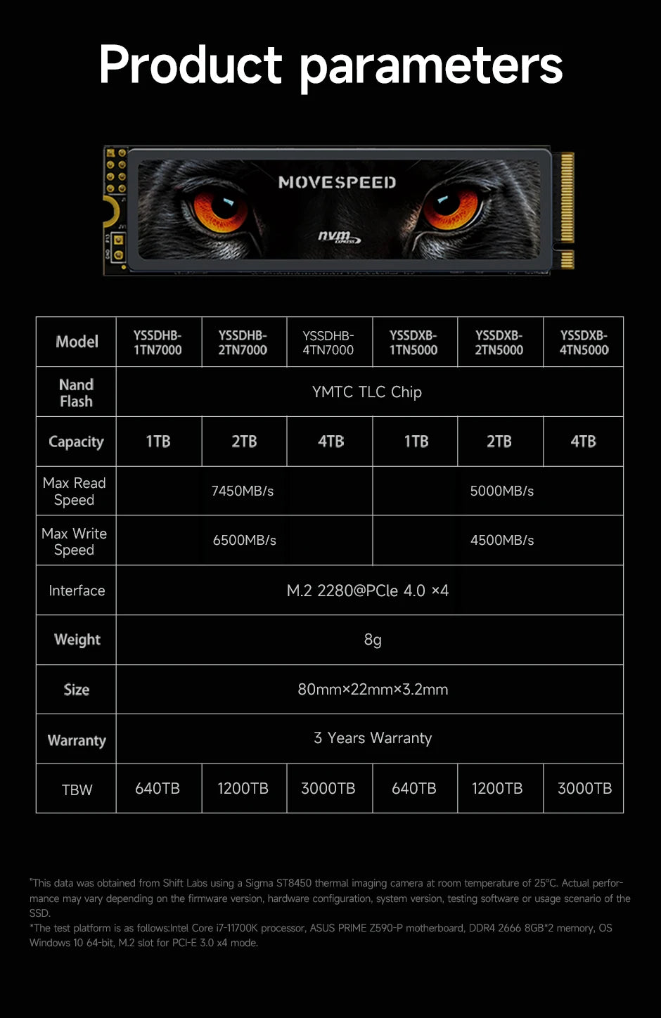 MOVESPEED 7450MB/s SSD NVMe M.2 2280 4TB 2TB 1TB Internal Solid State Hard Disk M2 PCIe 4.0x4 2280 SSD Drive for PS5 Laptop PC.