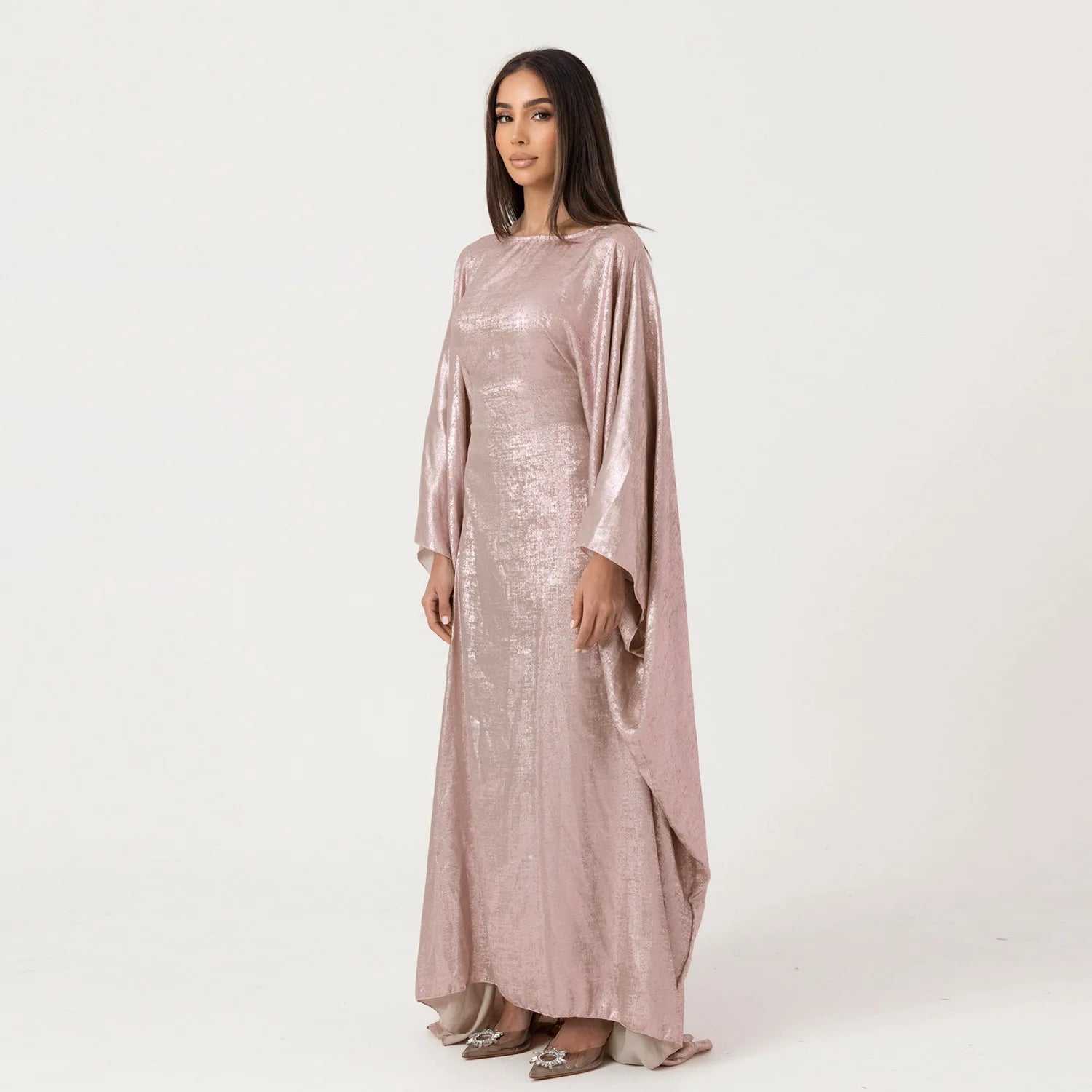 New Ramadan Batwing Sleeve Satin Abaya Dubai Luxury Islam Muslim Kaftan Dress Kebaya Abayas Women Robe Musulmane Femme Vestidos.