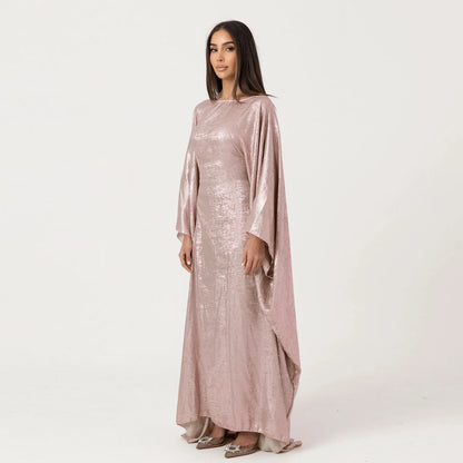 New Ramadan Batwing Sleeve Satin Abaya Dubai Luxury Islam Muslim Kaftan Dress Kebaya Abayas Women Robe Musulmane Femme Vestidos.