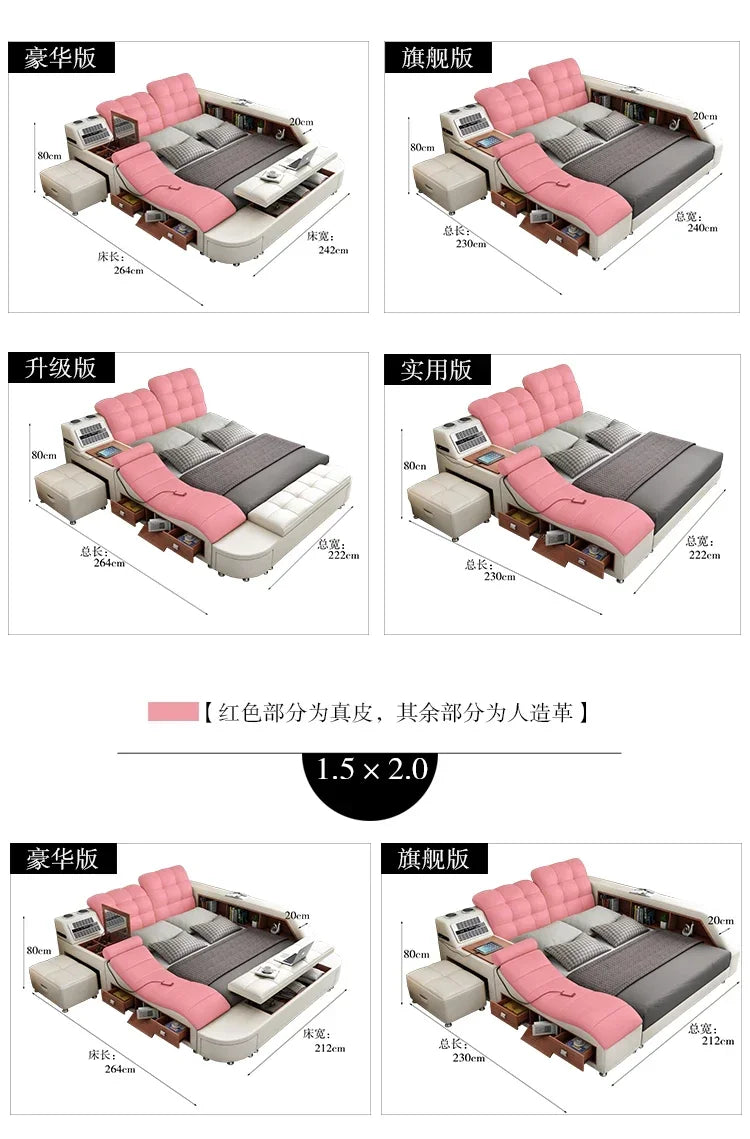 Master Under Storage Doppelbett Ästhetisches Master Nordic Multifunktionales Schlafzimmer Bettgestell Modernes Design Cama Casal Möbel