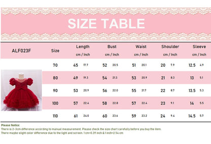 Kleinkind Rot Pailletten Mesh Kleid Mädchen Baby Einfarbig Neue Jahr Party Formale Kostüm Leistung Prinzessin Kleid Geburtstag Kleidung.