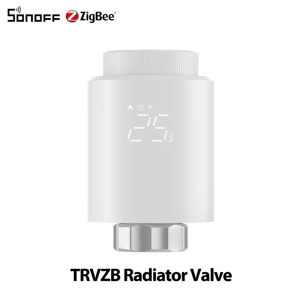 Sonoff TRVZB Zigbee 3.0 Thermostatic Radiator Valve Smart Home Temperature Control Support Alexa Google ZHA MQTT Ewelink