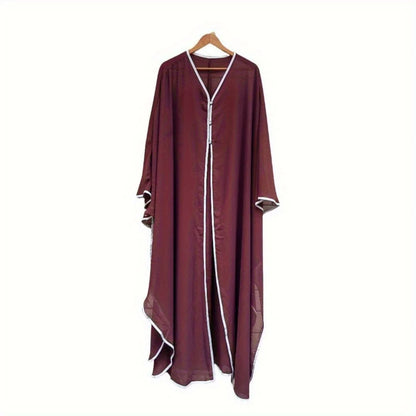 Middle-East Ethnic Clothing Full Sleeve Loose Abaya Muslim Women Abayas Casual Solid Kaftans Jilbabs Islamic Maxi Dresses.