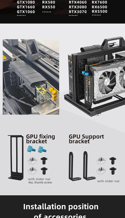 METALFISH Aluminum ITX A4 Open Frame MINI Case Support MINI-ITX Mainboard GPU Vertically 240Liquid Cooler Gamer DIY Cabinet.