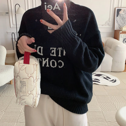 2025 Cute Rabbit Travel Cosmetic Lipstick Purse Storage Bag Kawaii Women Makeup Handbags Organizer Wallet Pouch Pencil Case Bags