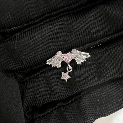 1PCS Cute Pink Zircon 316L Stainless Steel Ear Bone Nail New Fashion Y2K Punk Small Earring for Women Cochlea Jewelry Party Gift