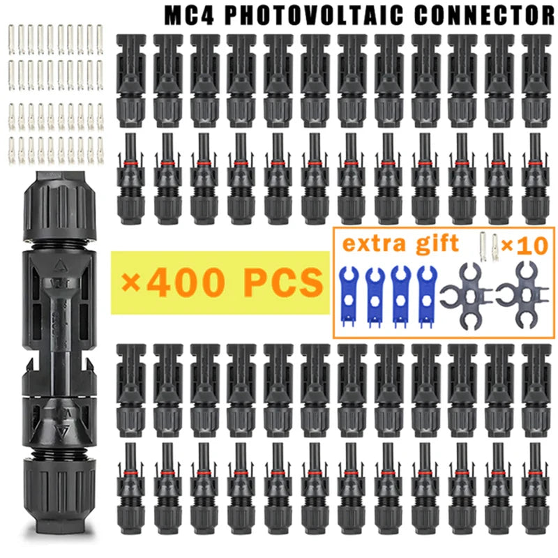 10/20/50/100/300/400PCS Photovoltaic Solar Connector Kit Plug 1000V 30A connectors for solar panels PV/MC Cable 2.5/4/6mm².