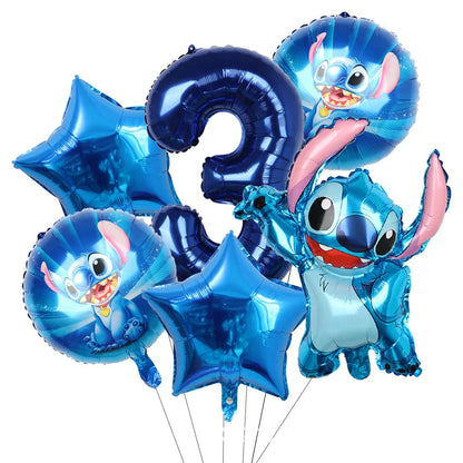 Stitch Party Supplies für Kinder Lilo und Stitch Geburtstag Party Dekorationen Luftballons Banner Tischdecke Hintergrund Geschirr.