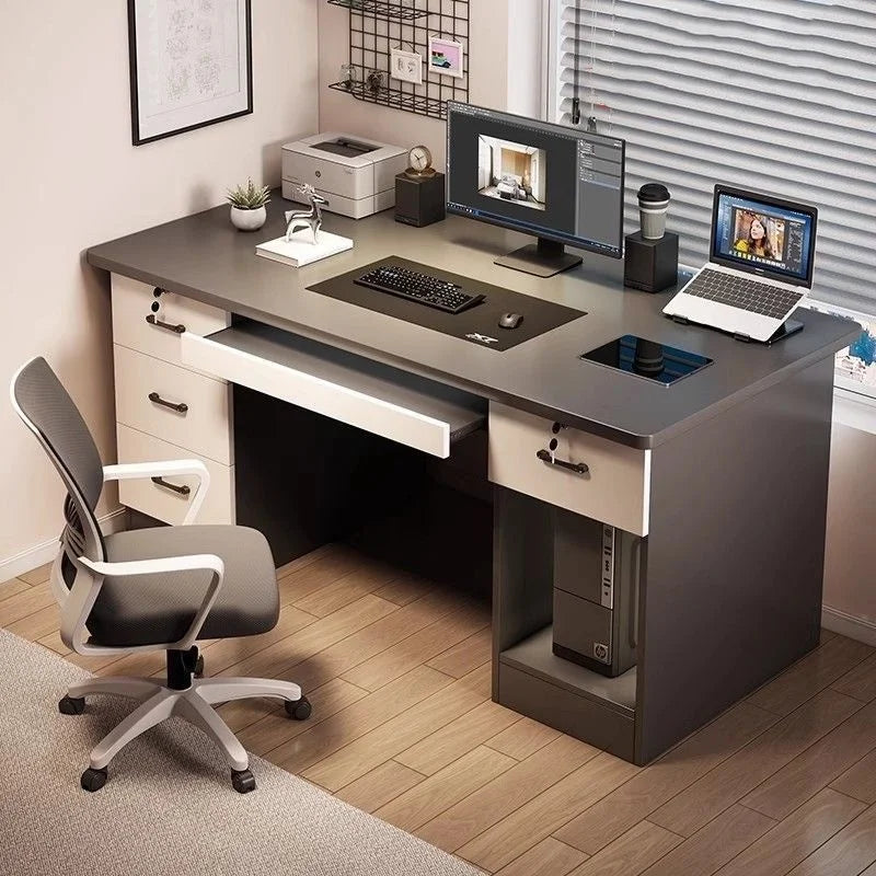 Desktop-Computertisch mit Schubladen für Heimlernen, Schreiben und Büromöbel. Großer Schreibtisch für den Schreibtisch