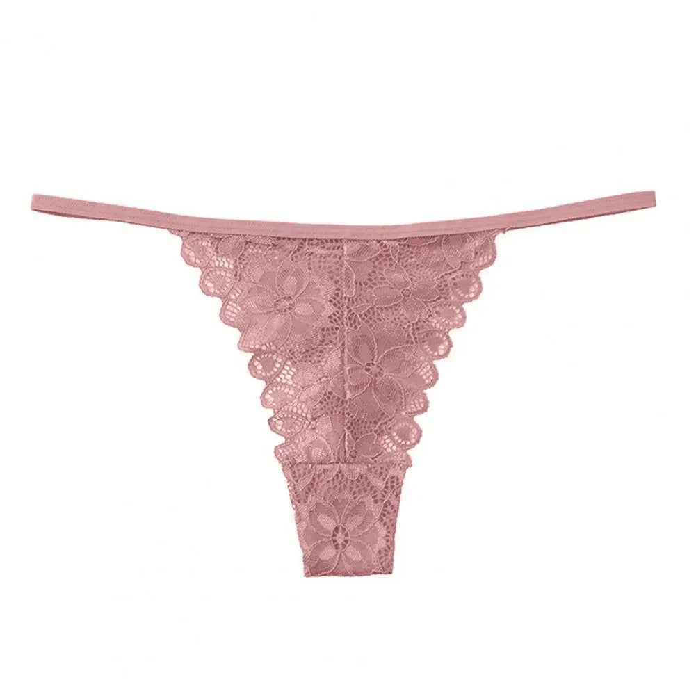 Summer Panties Women Low Rise Cotton T-Shape Panties Crochet Lace Hollow Out Breathable Thong Women Briefs Thin.