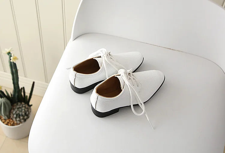 Iawesome Boys Leather Shoes Kids Flats Lace-up Children's Wedding Shoes For Toddlers Boy Big Boys Fashion For Performance.