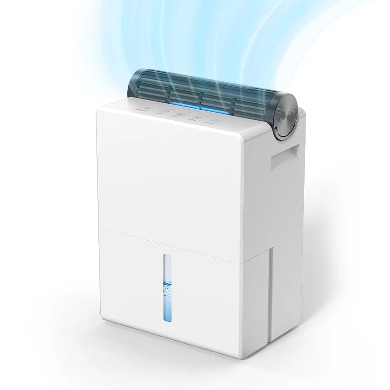 Dehumidifier 2000 ml for Bedroom, Double Hold Design, Drying Mode, Sleep Mode 30 dB, Intelligent Auto Defrost Function 24h Timer.