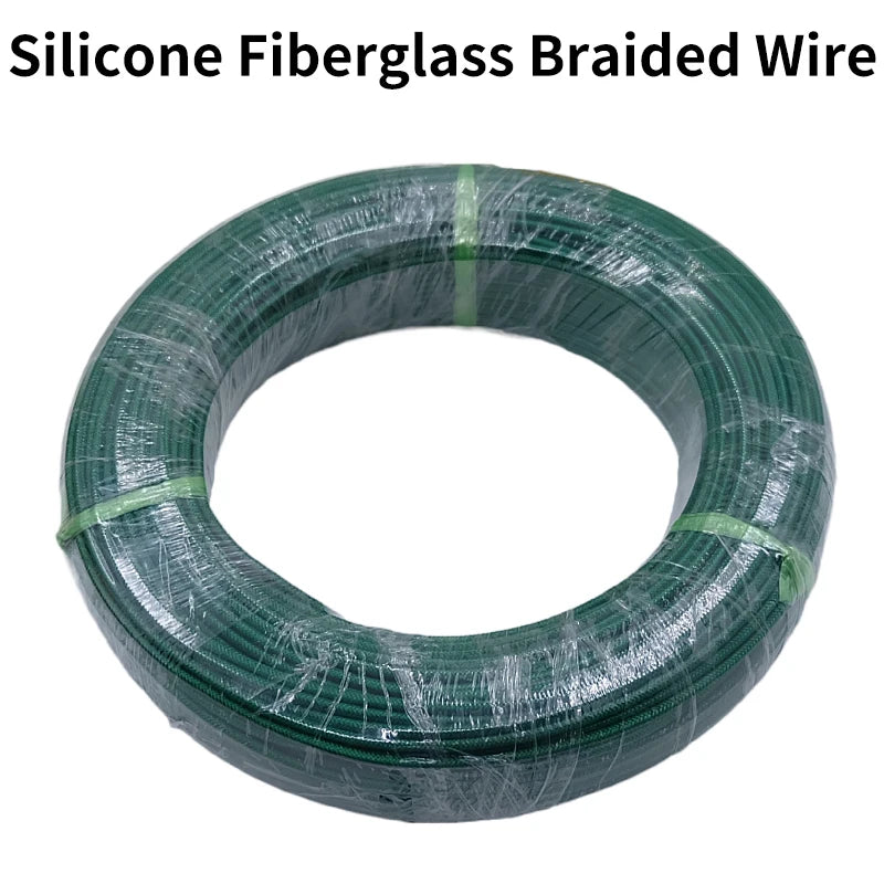 2M/5M High Temperature Resistant Silicone Wire 300°C Soft Copper Cable Fiberglass Braided Insulated Warm Floor Heat Element Line.