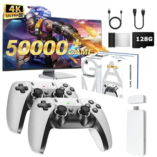 4K TV Game Stick M15 Video Game Console Built-in 40000+/50000 Games 128G Handheld Game Player Wireless Controller Retro Gamepad.
