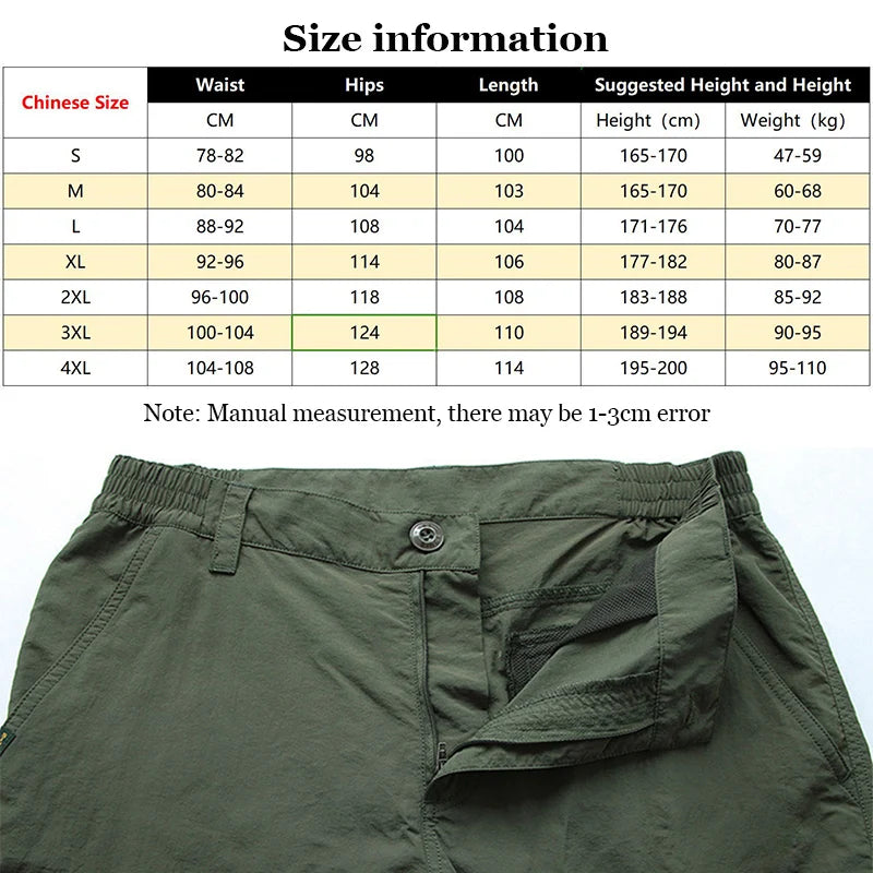 2023 Outdoor Waterproof Tactical Cargo Pants Men Breathable Summer Casual Army Military Long Trousers Male Quick Dry Cargo Pants.