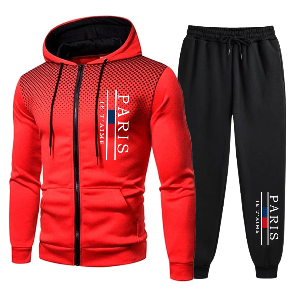 Hot Sales Men's Tracksuit Jogging Zip Up Hoodies Daily Quality Sweatshirts Men Long Sleeve Sports Coat Casual Sweatpants Fashion.