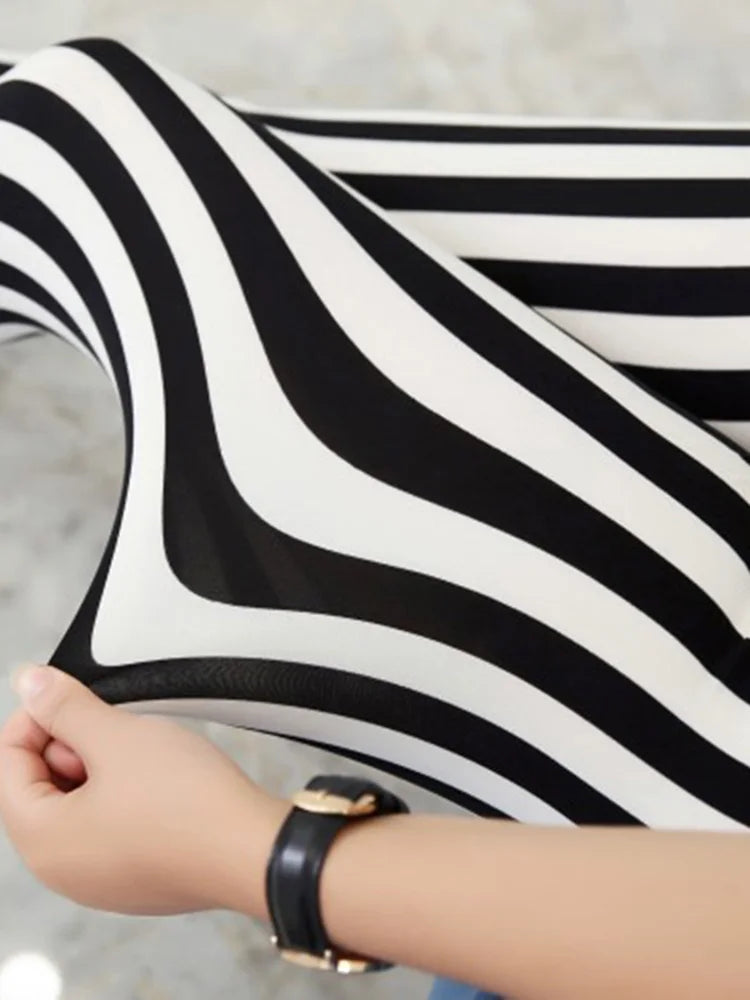 CUHAKCI Mode Plaid Druck Leggings Frauen Sexy Fitness Leggins Grid Floral Streifen Hosen Hohe Taille Bleistift Hosen