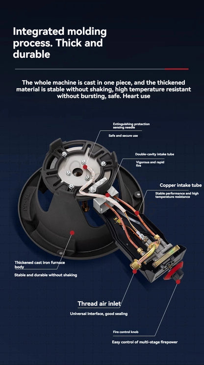 Low-pressure Fierce Fire Stove Single Commercial Gas Stove with Flameout Protection Liquefied Gas Stove Low-pressure.