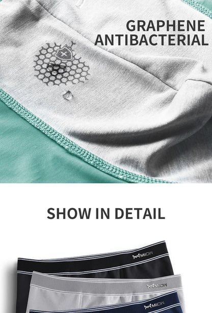 MiiOW 3Pcs Baumwolle Herren Höschen männer Unterwäsche Atmungsaktive Mann Boxershorts Graphene Antibakterielle Männer Unterhose Männer Boxer Trunks